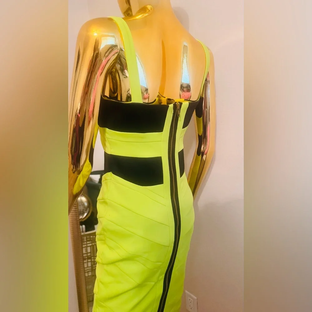 Arrogant Cat London Lime Green Form Fitting Dress, Cocktail, Club wear, Size S - Picture 2 of 16